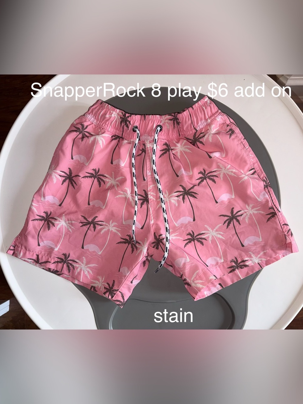 Snapper Rock Pink Palm Tree Swim Trunks